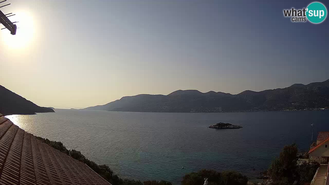 Korčula live webcam – Tri Žala panorama verso Pelješac