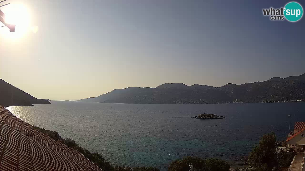 Korčula live webcam – Tri Žala panorama verso Pelješac