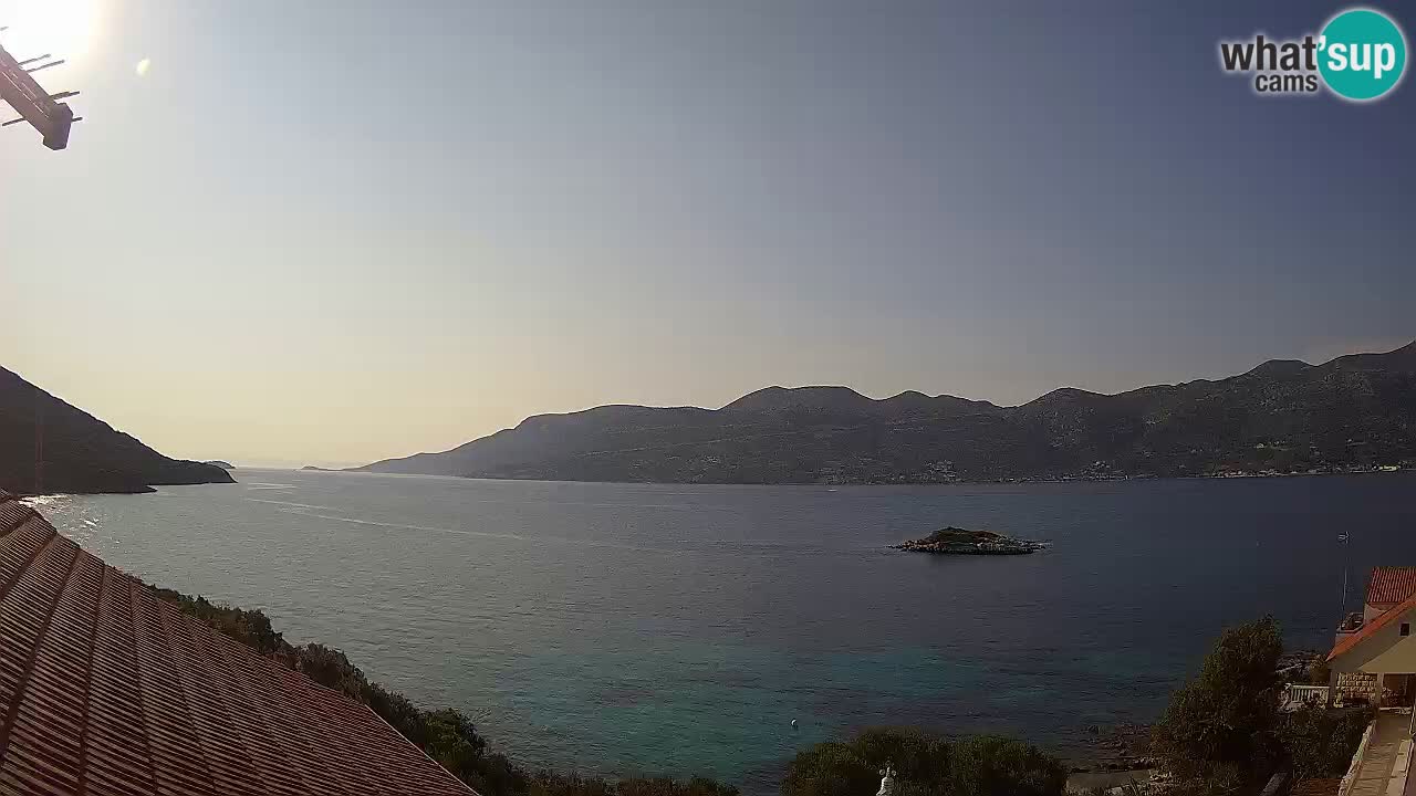 Korčula live webcam – Tri Žala panorama verso Pelješac