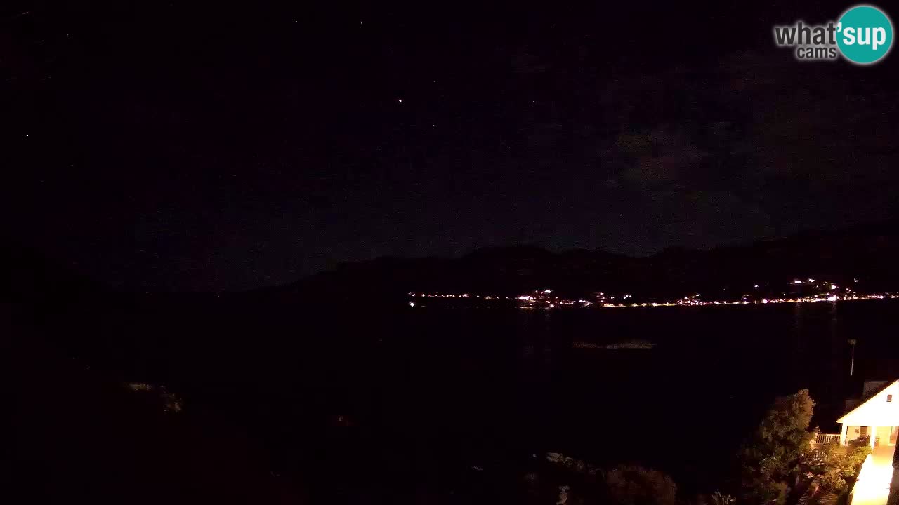 Korčula live webcam – Tri Žala panorama verso Pelješac