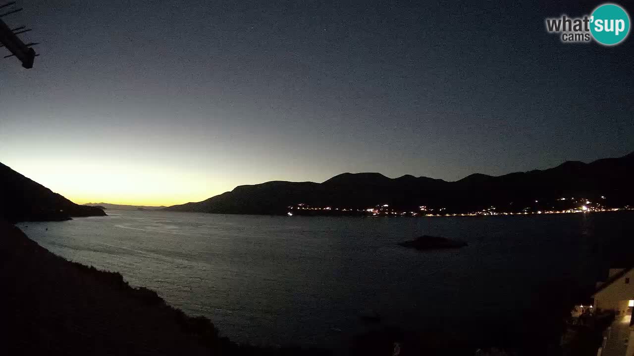 Korčula live webcam – Tri Žala panorama verso Pelješac
