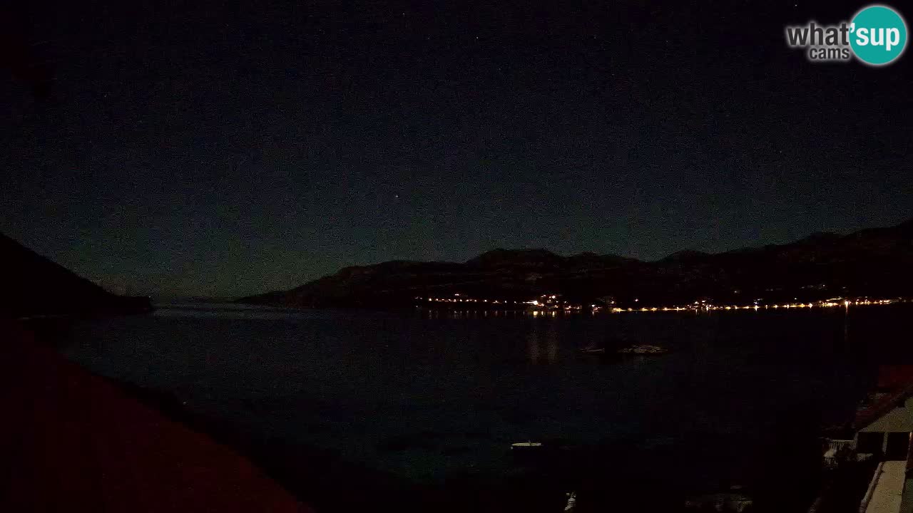 Korčula live webcam – Tri Žala panorama verso Pelješac