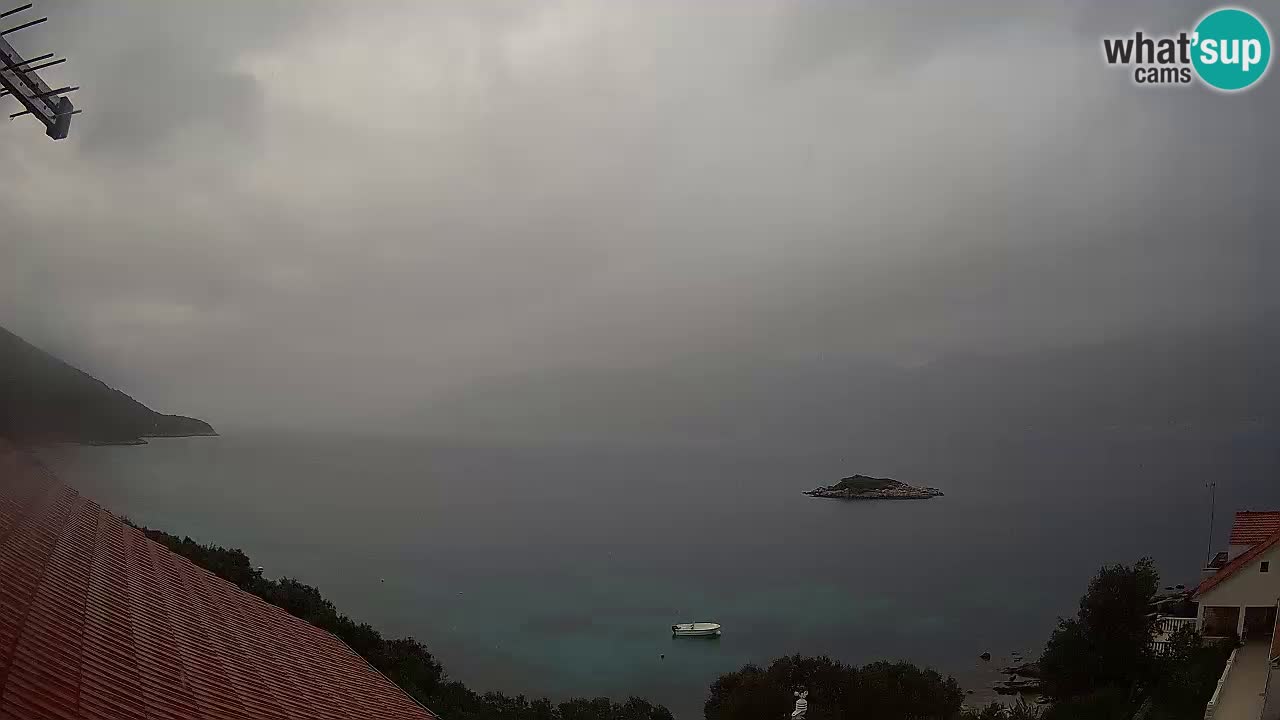 Korčula live webcam – Tri Žala panorama verso Pelješac