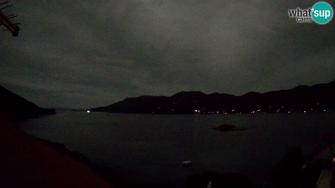 Korčula live webcam – Tri Žala panorama verso Pelješac