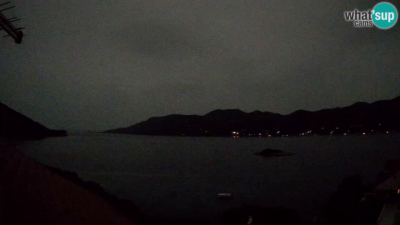 Korčula live webcam – Tri Žala panorama verso Pelješac