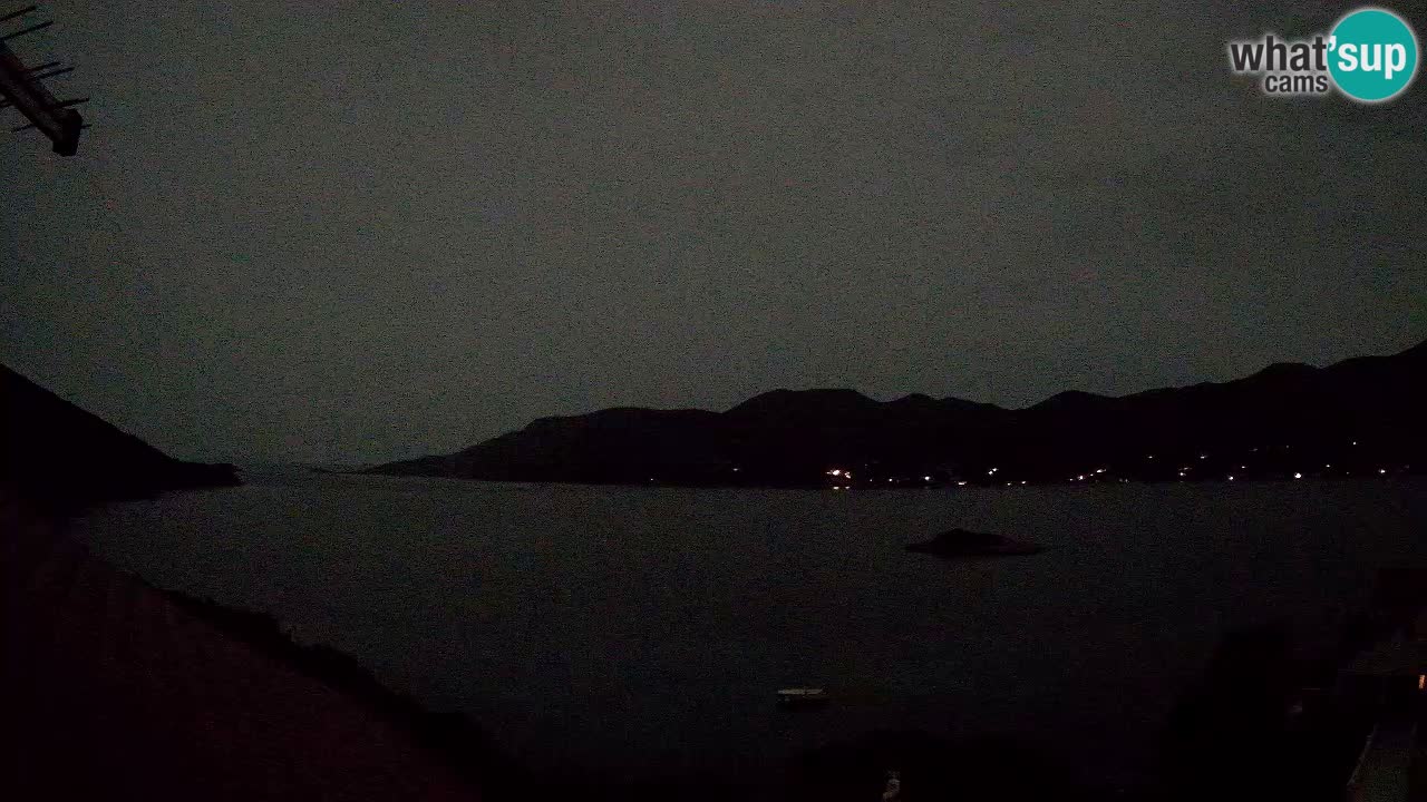 Korčula live webcam – Tri Žala panorama verso Pelješac