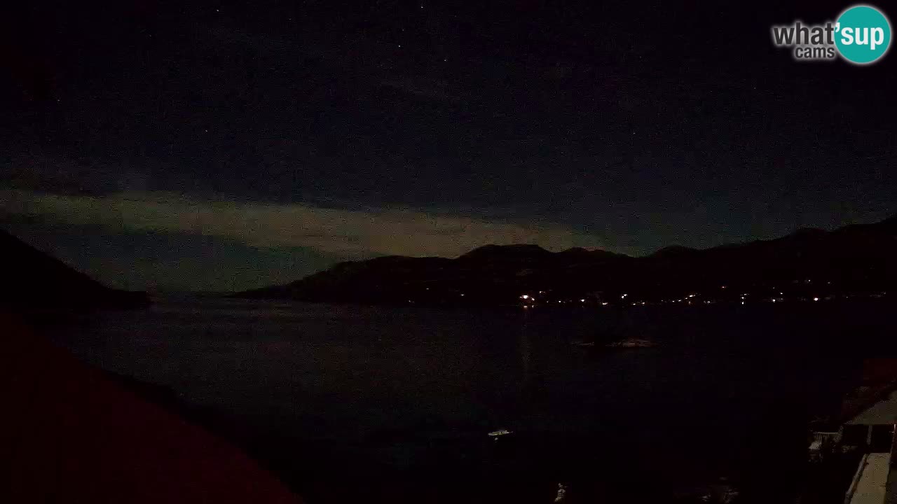 Korčula live webcam – Tri Žala panorama verso Pelješac