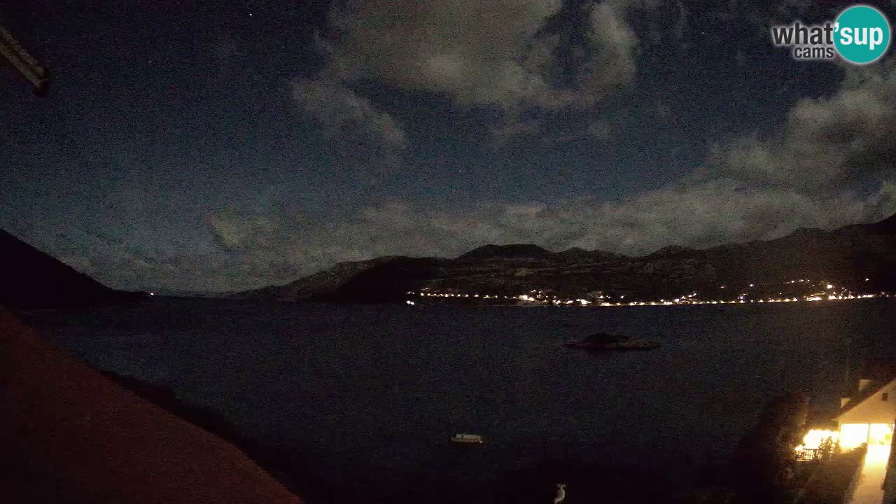 Korčula live webcam – Tri Žala panorama verso Pelješac