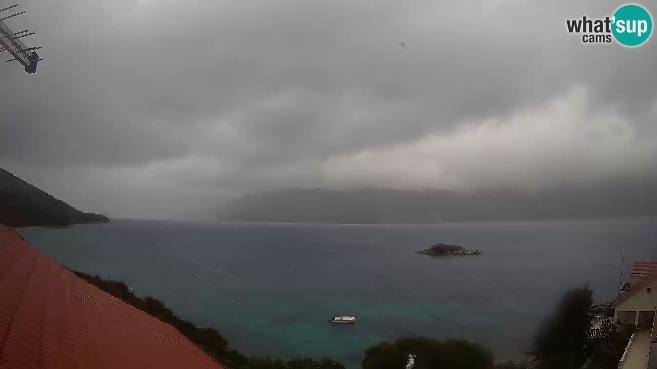 Korčula live webcam – Tri Žala panorama verso Pelješac