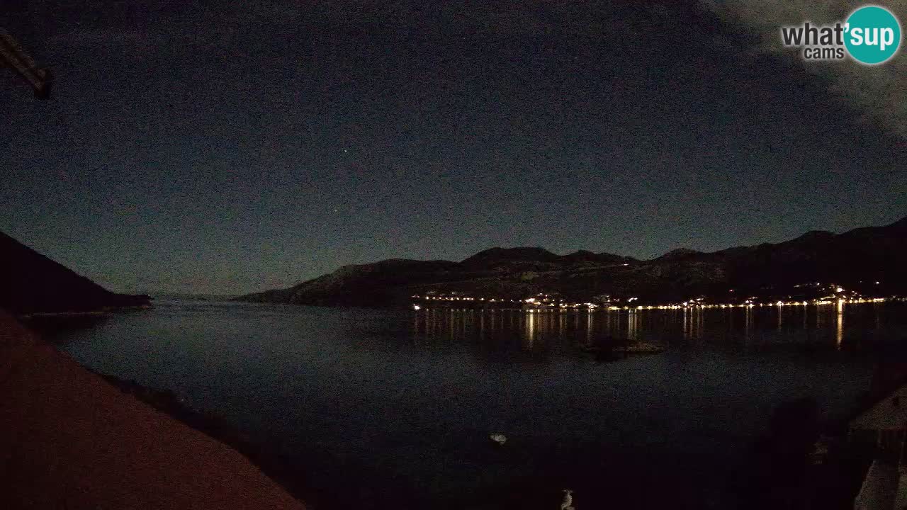Korčula live webcam – Tri Žala panorama verso Pelješac