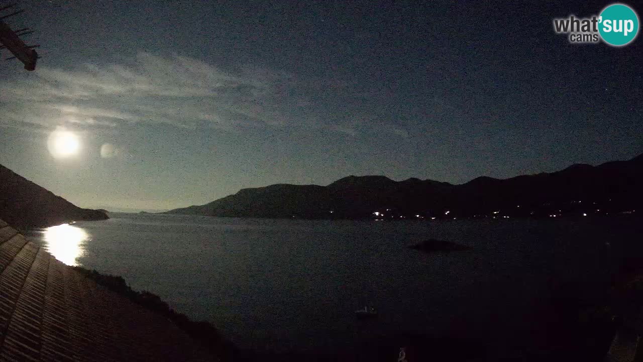 Korčula live webcam – Tri Žala panorama verso Pelješac