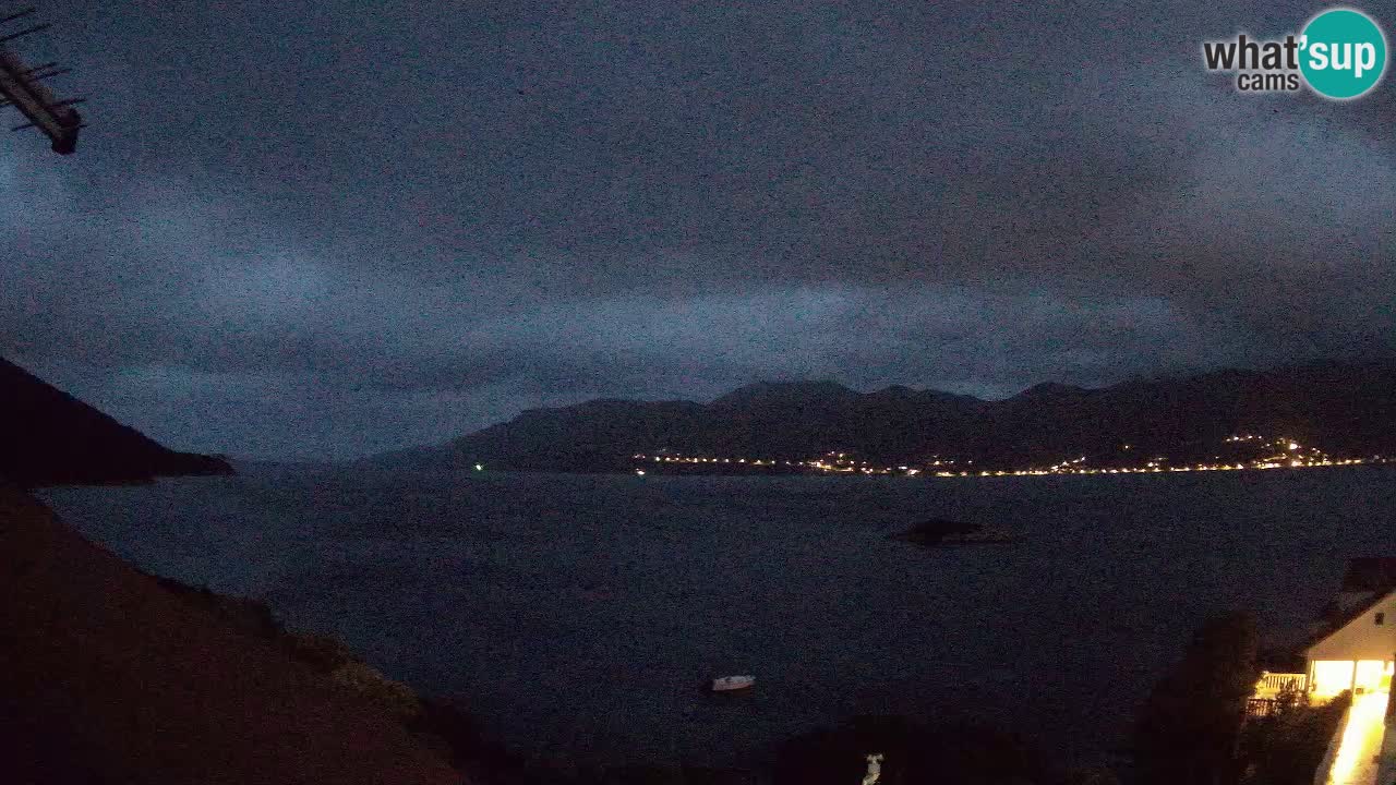 Korčula live webcam – Tri Žala panorama verso Pelješac