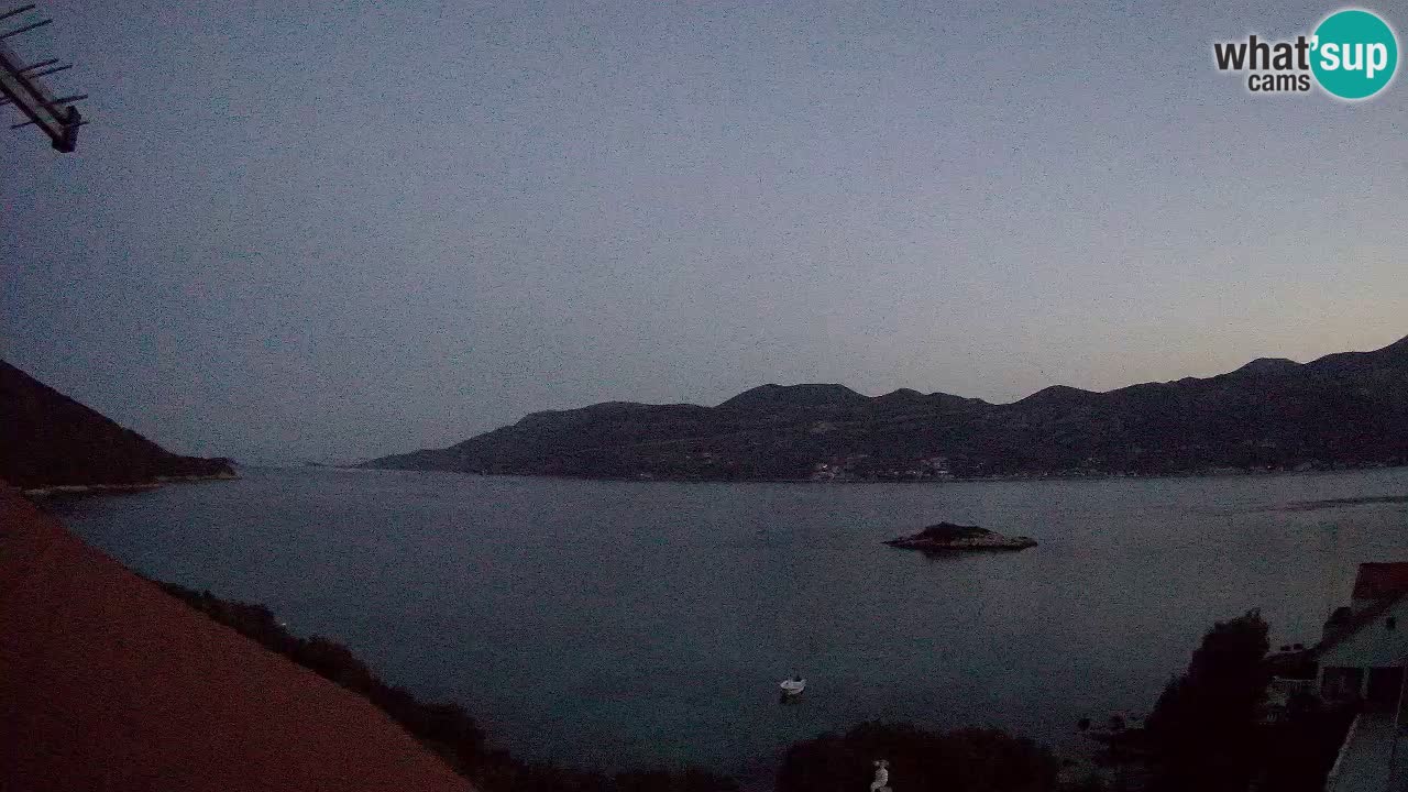 Korčula live webcam – Tri Žala panorama verso Pelješac