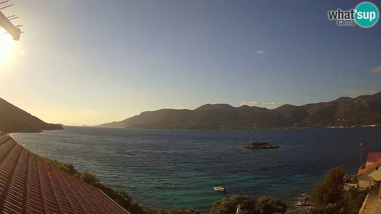 Korčula live webcam – Tri Žala panorama verso Pelješac