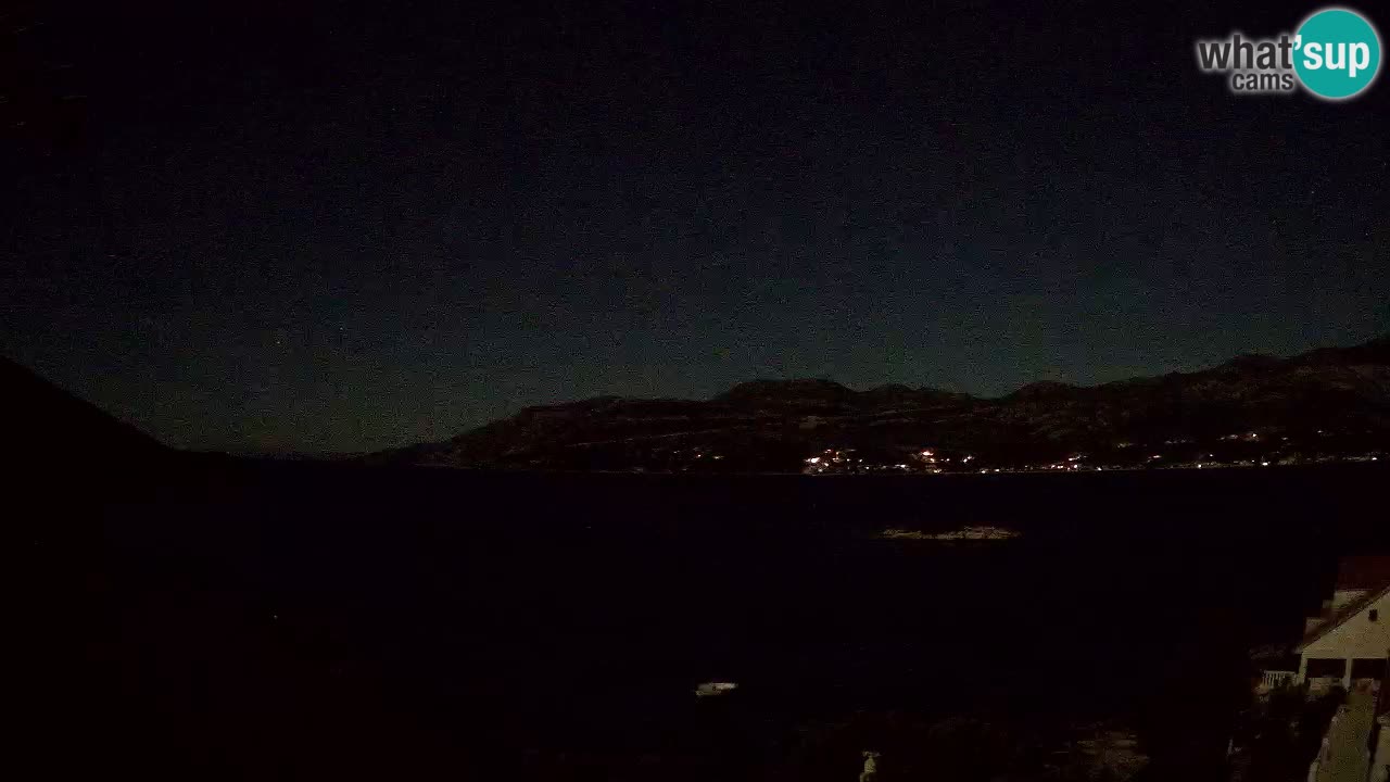 Korčula spletna kamera v živo – Tri Žala pogled na Pelješac