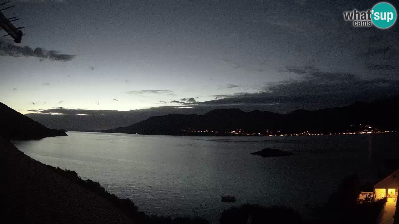 Korčula live webcam – Tri Žala panorama verso Pelješac