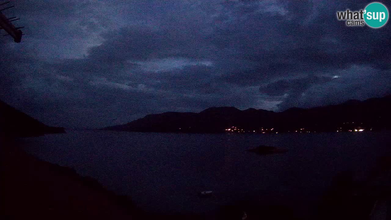 Korčula live webcam – Tri Žala panorama verso Pelješac