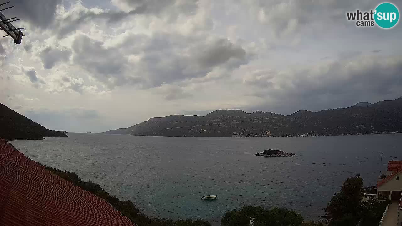 Korčula live webcam – Tri Žala panorama verso Pelješac