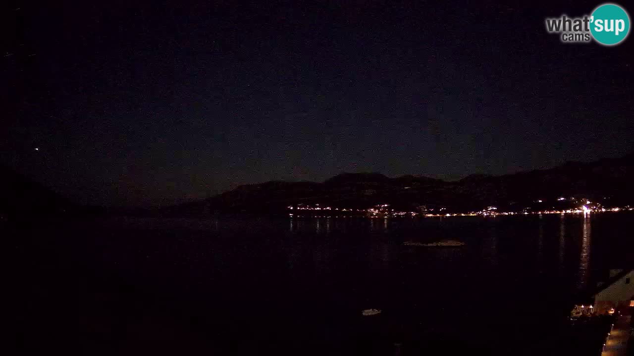 Korčula live webcam – Tri Žala panorama verso Pelješac