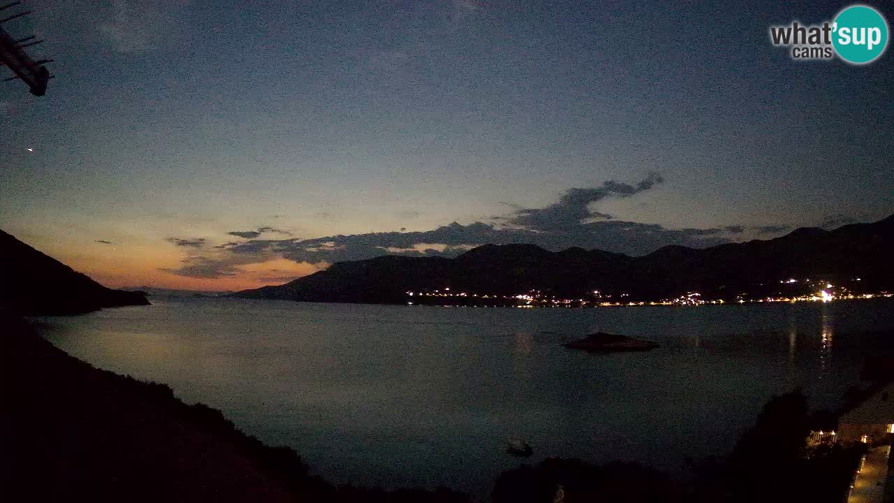Korčula live webcam – Tri Žala panorama verso Pelješac