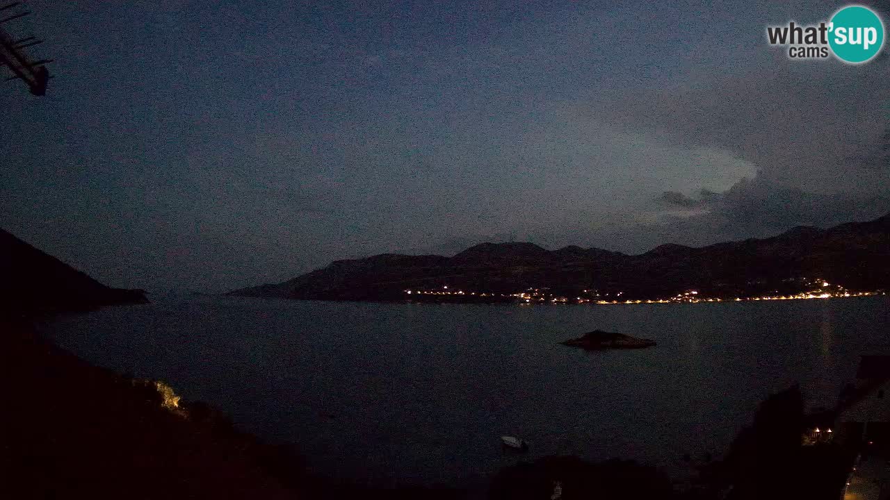 Korčula spletna kamera v živo – Tri Žala pogled na Pelješac