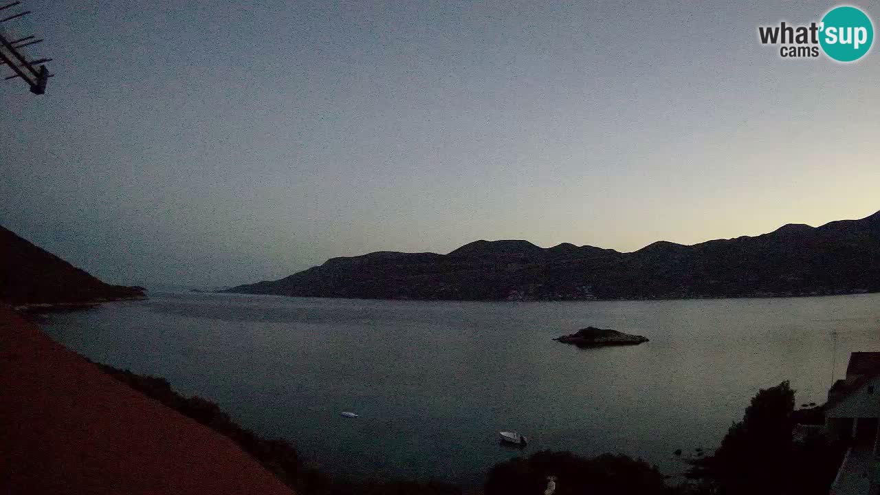Korčula live webcam – Tri Žala panorama verso Pelješac