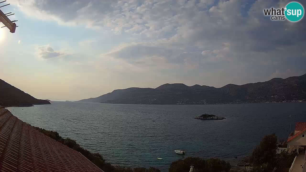 Korčula live webcam – Tri Žala panorama verso Pelješac