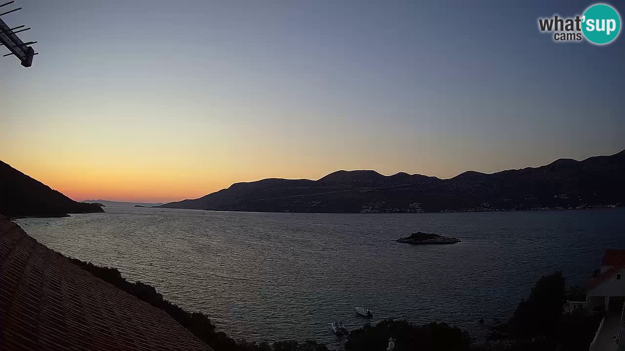 Korčula live webcam – Tri Žala panorama verso Pelješac