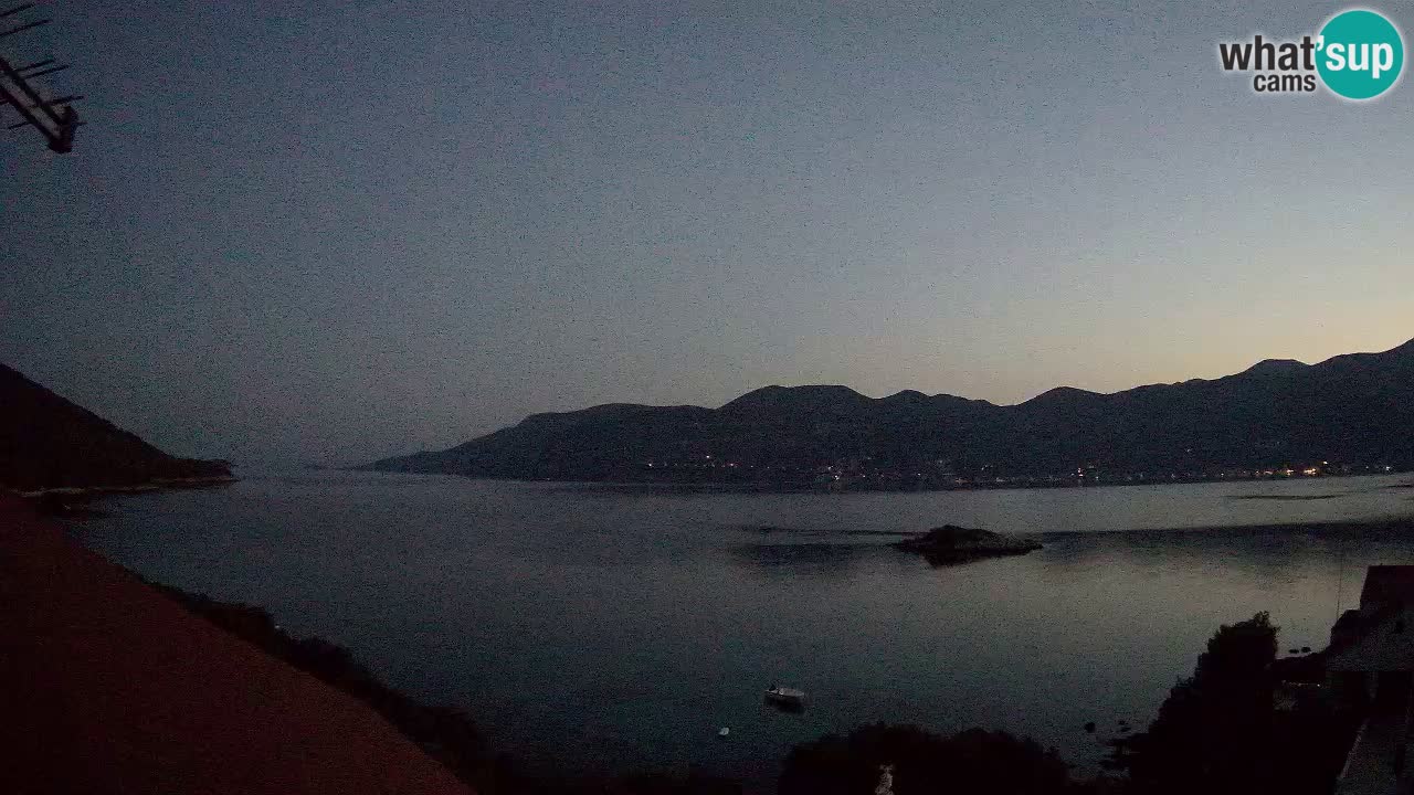 Korčula live webcam – Tri Žala panorama verso Pelješac