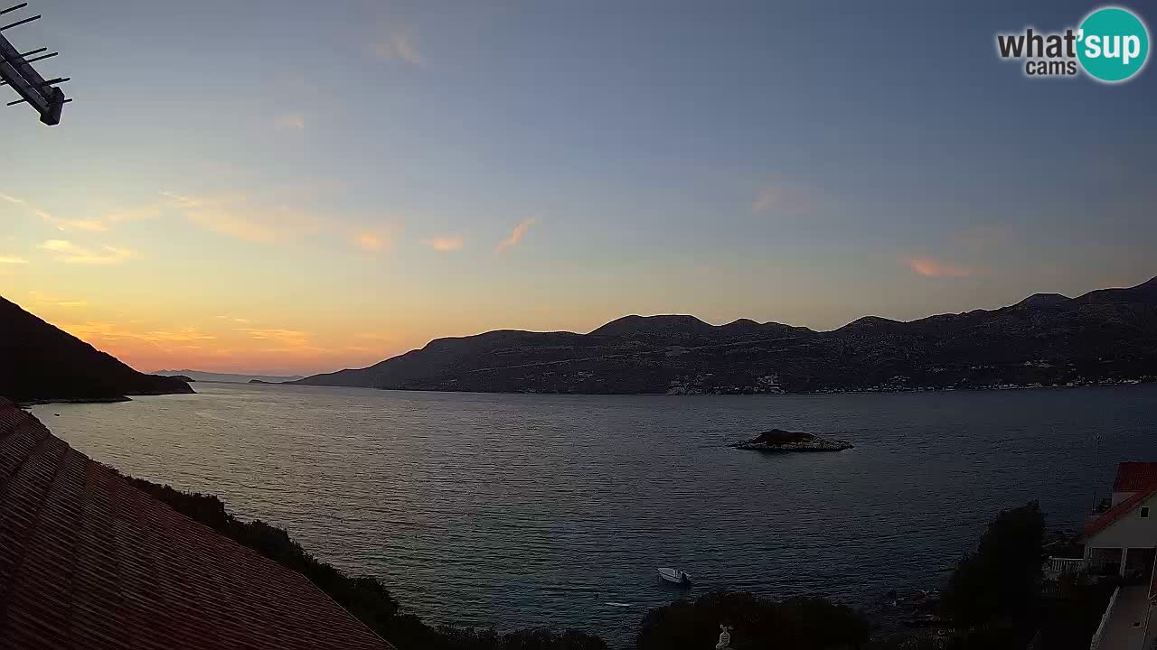 Korčula live webcam – Tri Žala panorama verso Pelješac
