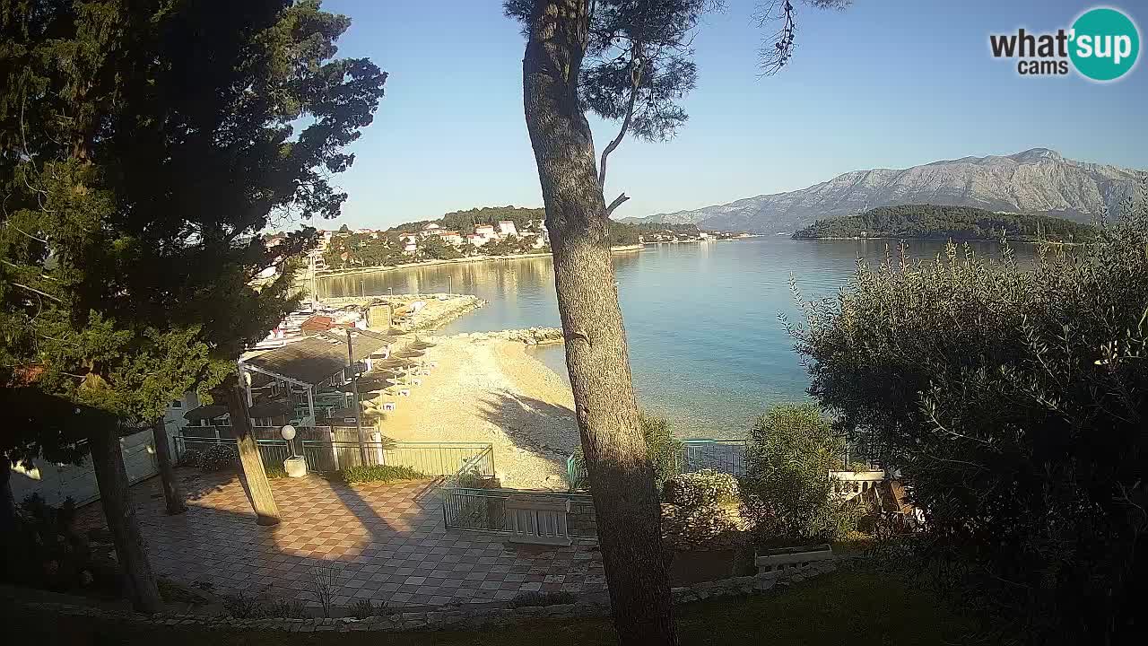 Spletna kamera Lumbarda – Plaža Prvi Žal – Korčula