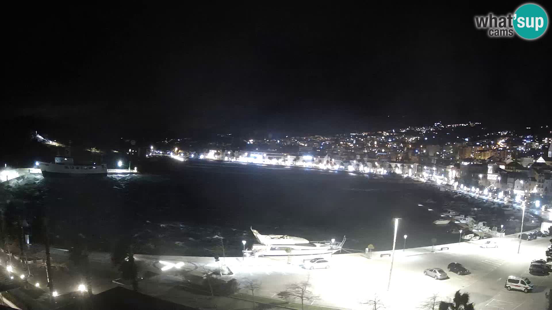 Webcam Makarska promenade de bord de mer