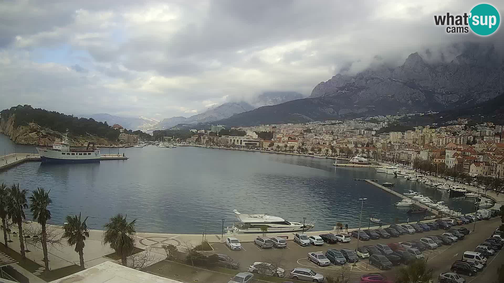 Webcam Makarska promenade de bord de mer