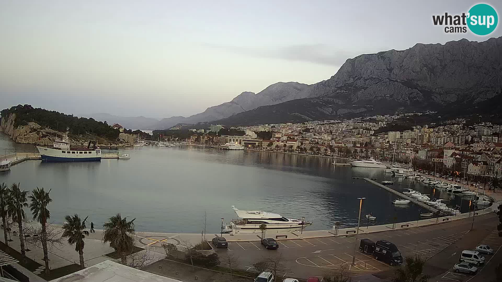 Webcam Makarska promenade de bord de mer