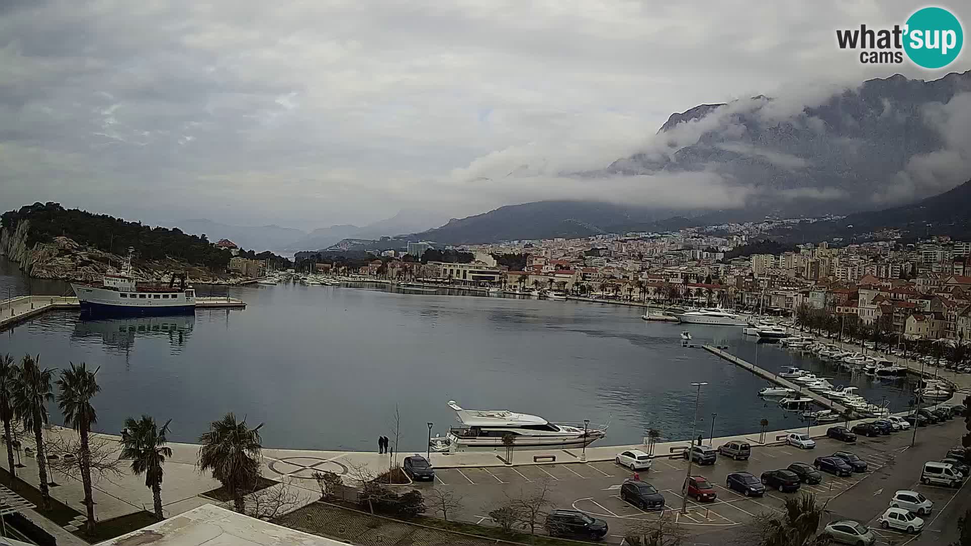 Webcam Makarska promenade de bord de mer