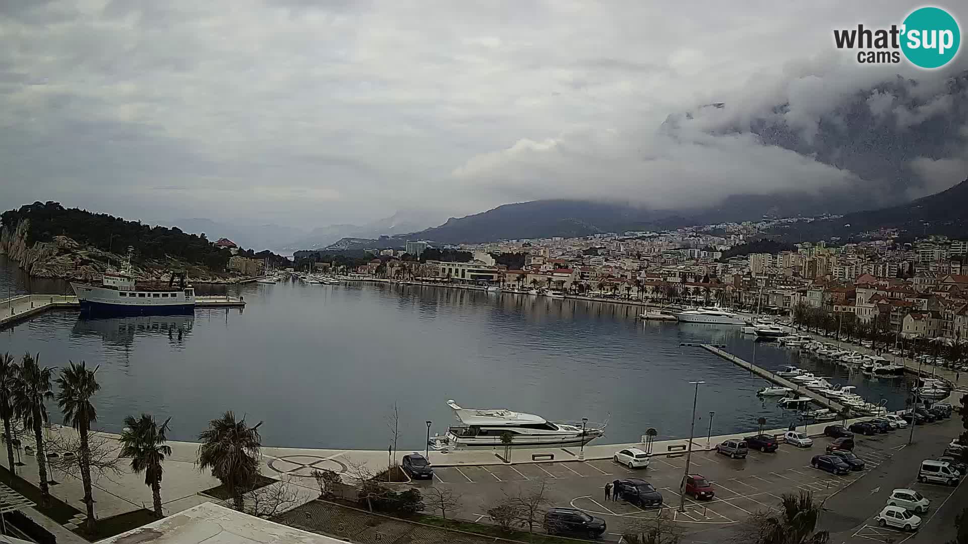 Webcam Makarska promenade de bord de mer