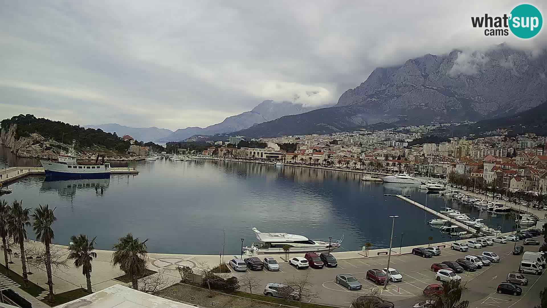 Webcam Makarska promenade de bord de mer