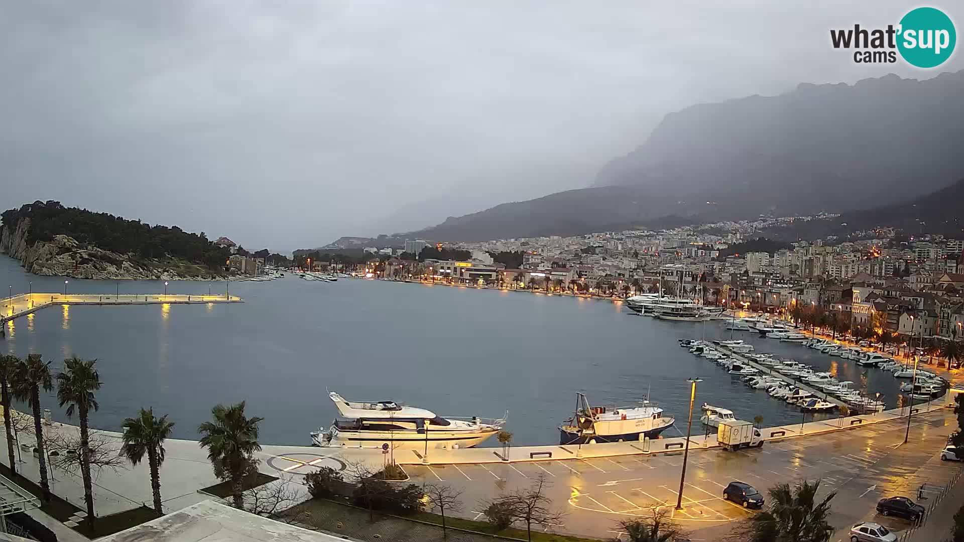 Webcam Makarska promenade de bord de mer