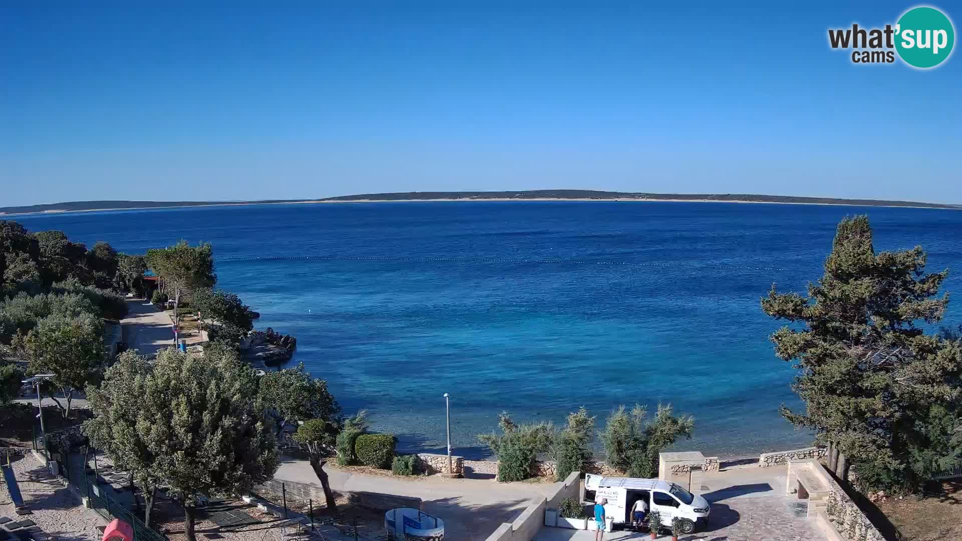 Webcam Strand Male Mandre – Liveblick von der Insel Pag