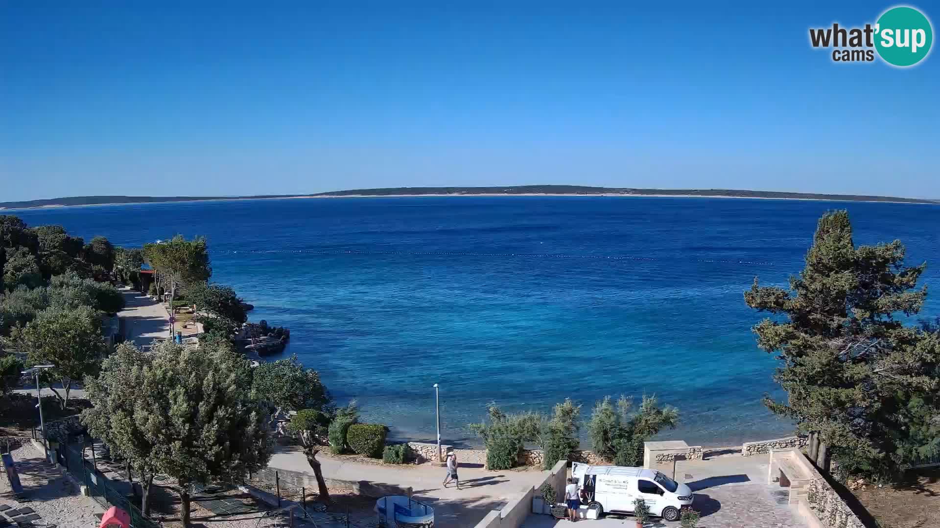 Webcam Strand Male Mandre – Liveblick von der Insel Pag