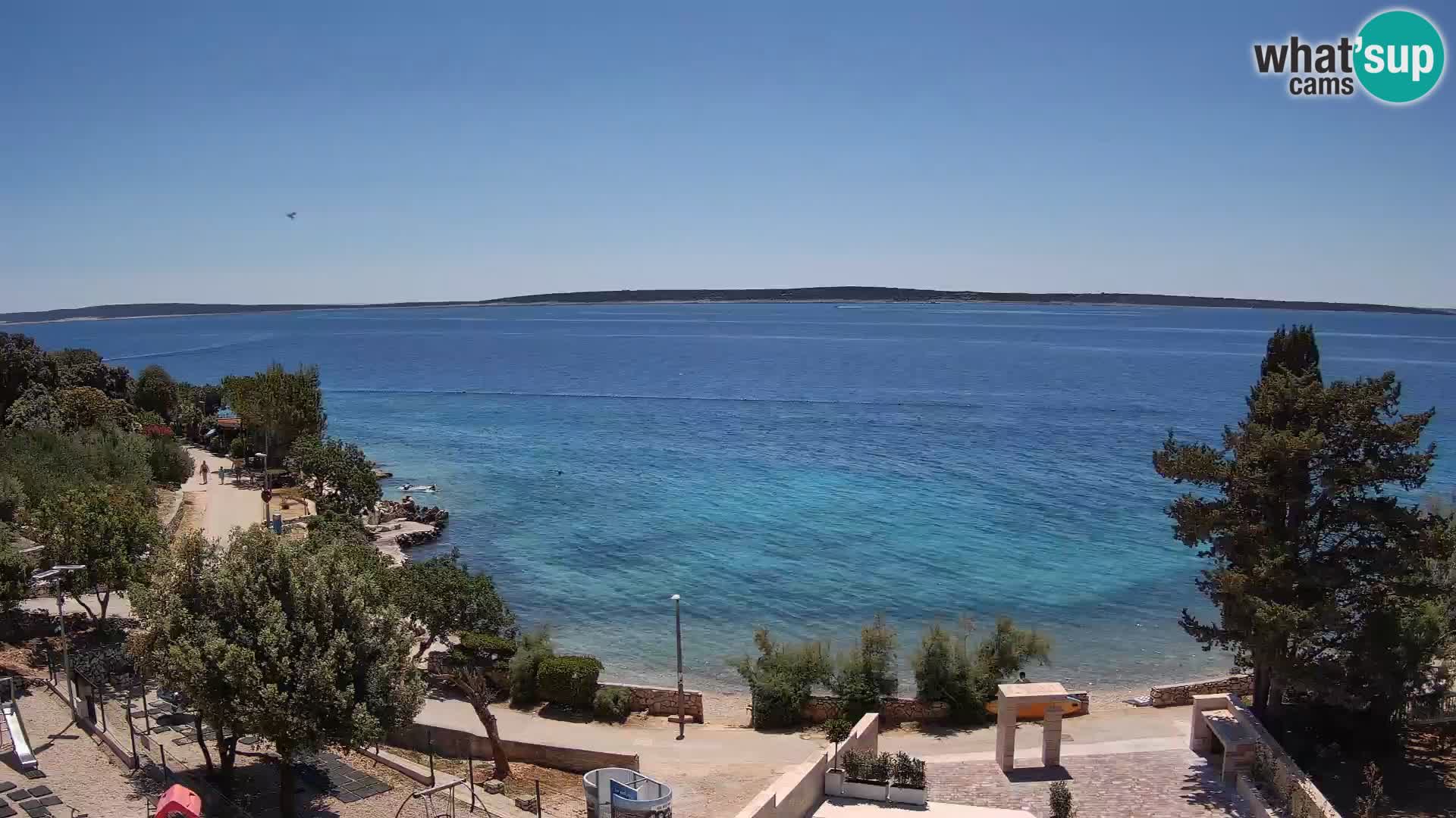 Webcam Strand Male Mandre – Liveblick von der Insel Pag