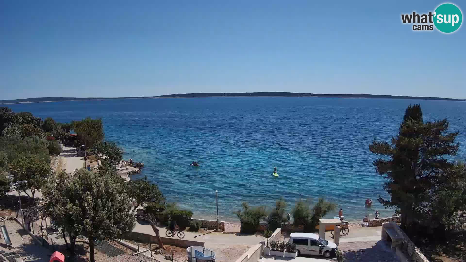 Web kamera Plaža Male Mandre – Pogled uživo s otoka Paga
