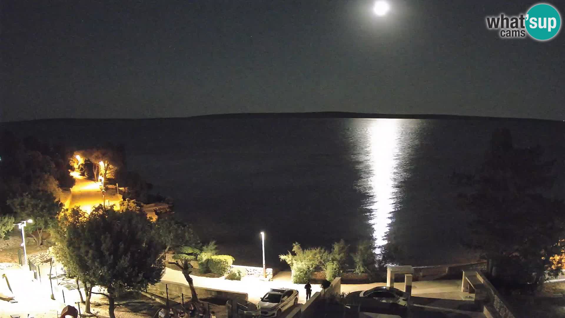 Web kamera Plaža Male Mandre – Pogled uživo s otoka Paga