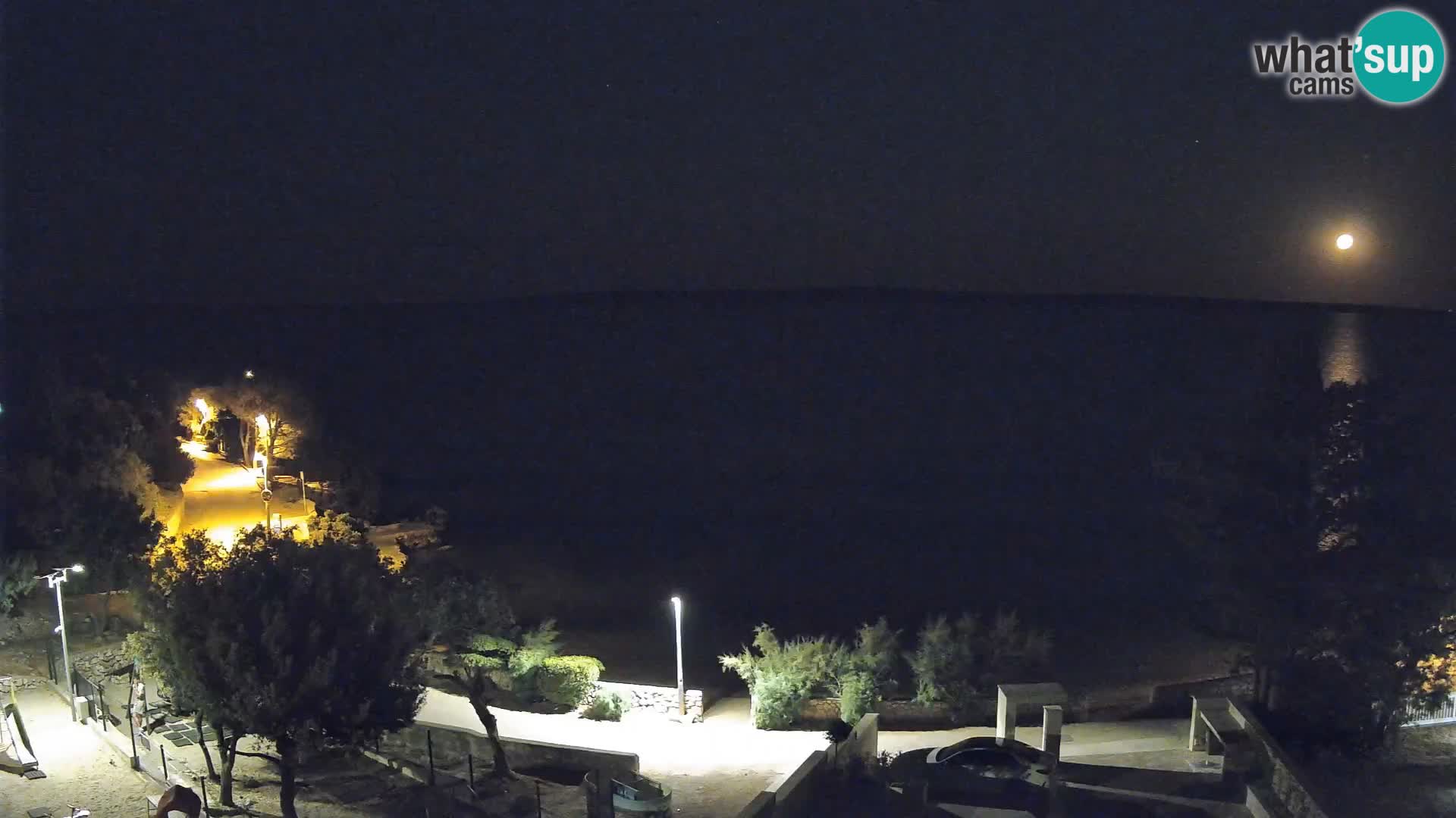 Web kamera Plaža Male Mandre – Pogled uživo s otoka Paga