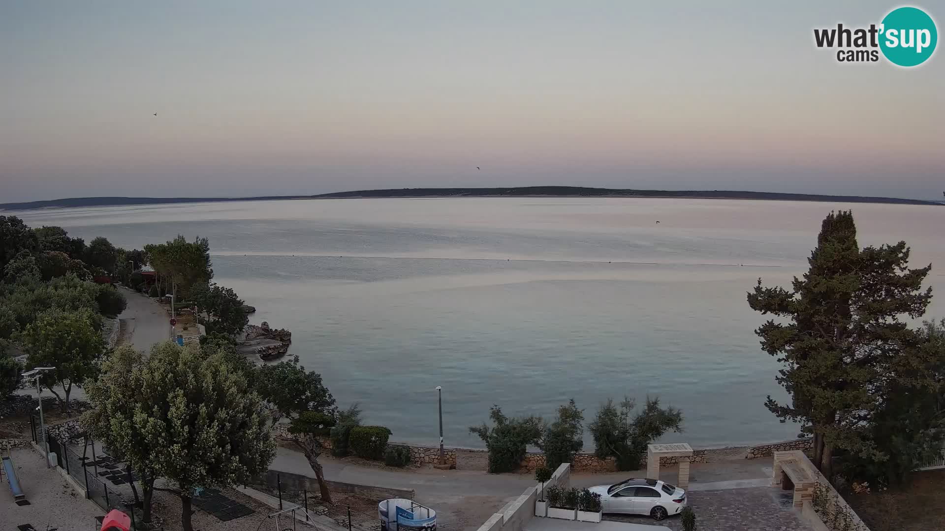 Web kamera Plaža Male Mandre – Pogled uživo s otoka Paga