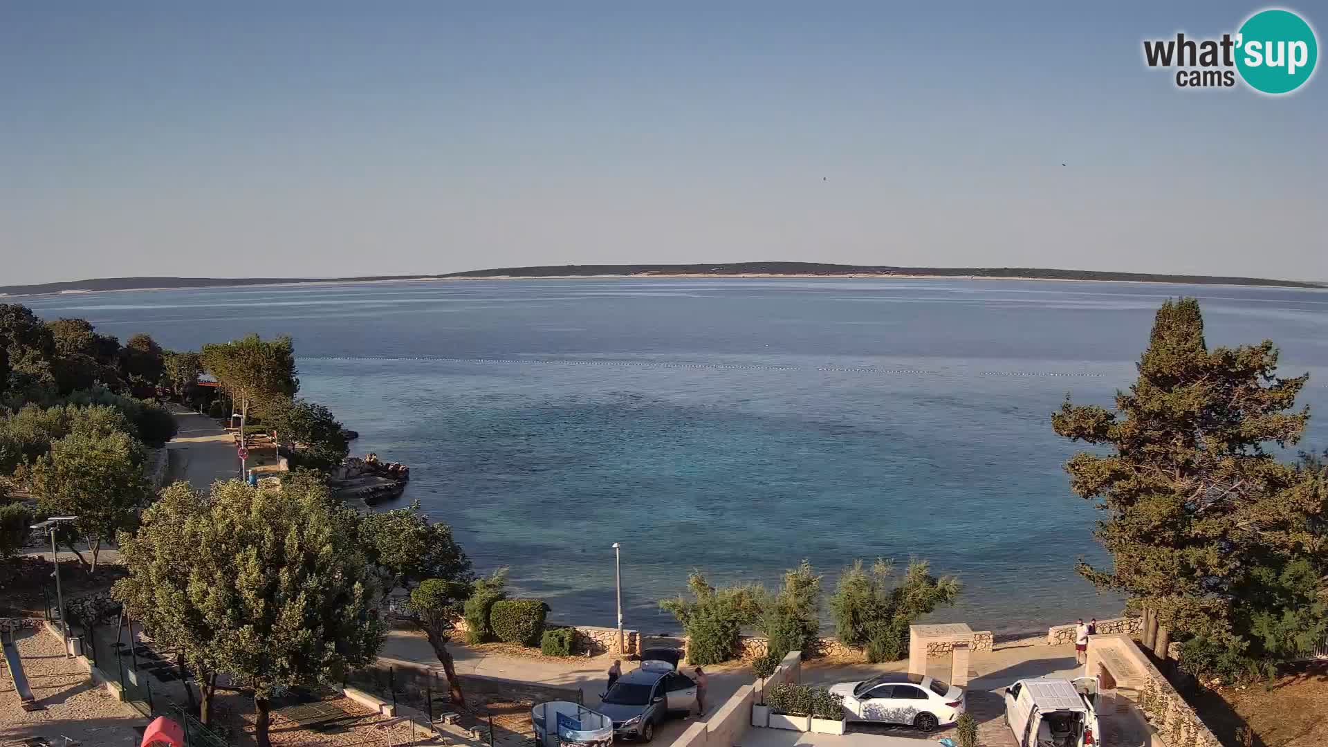 Webcam Plage Male Mandre – Vue en direct depuis l’île de Pag