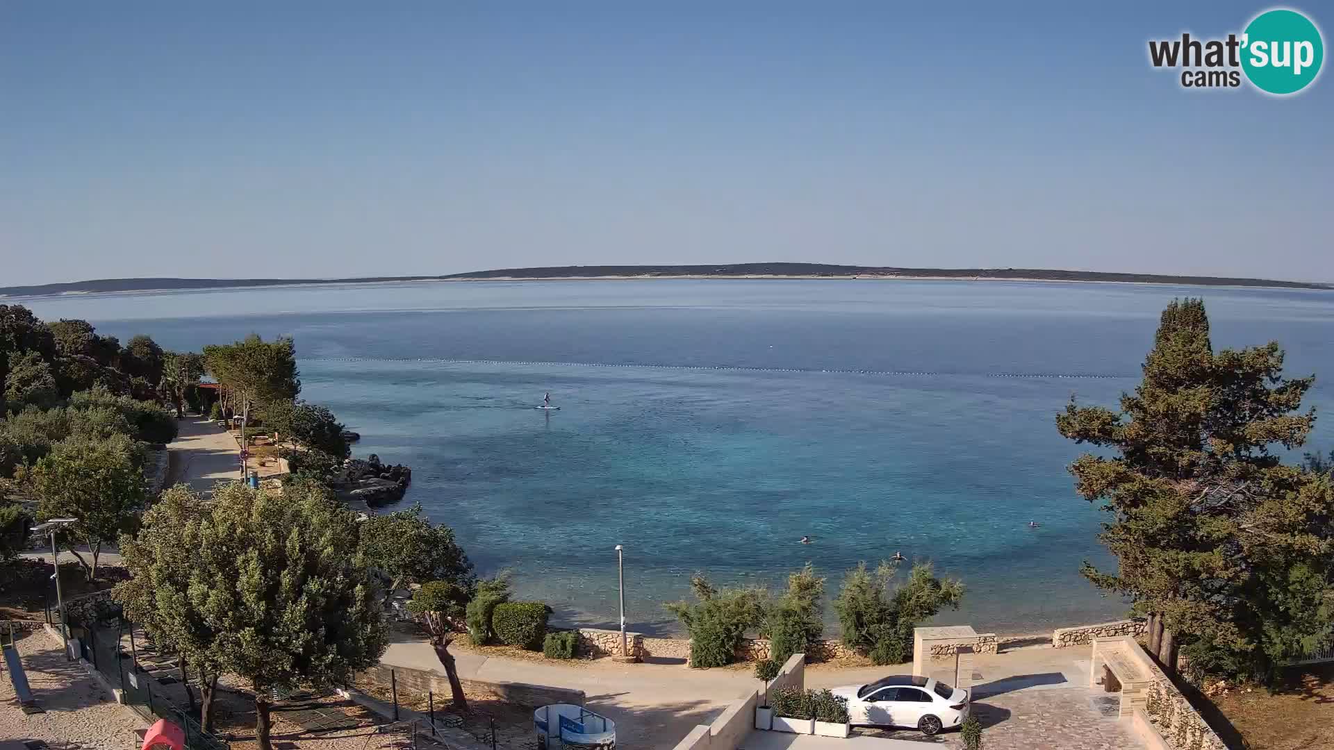 Web kamera Plaža Male Mandre – Pogled uživo s otoka Paga