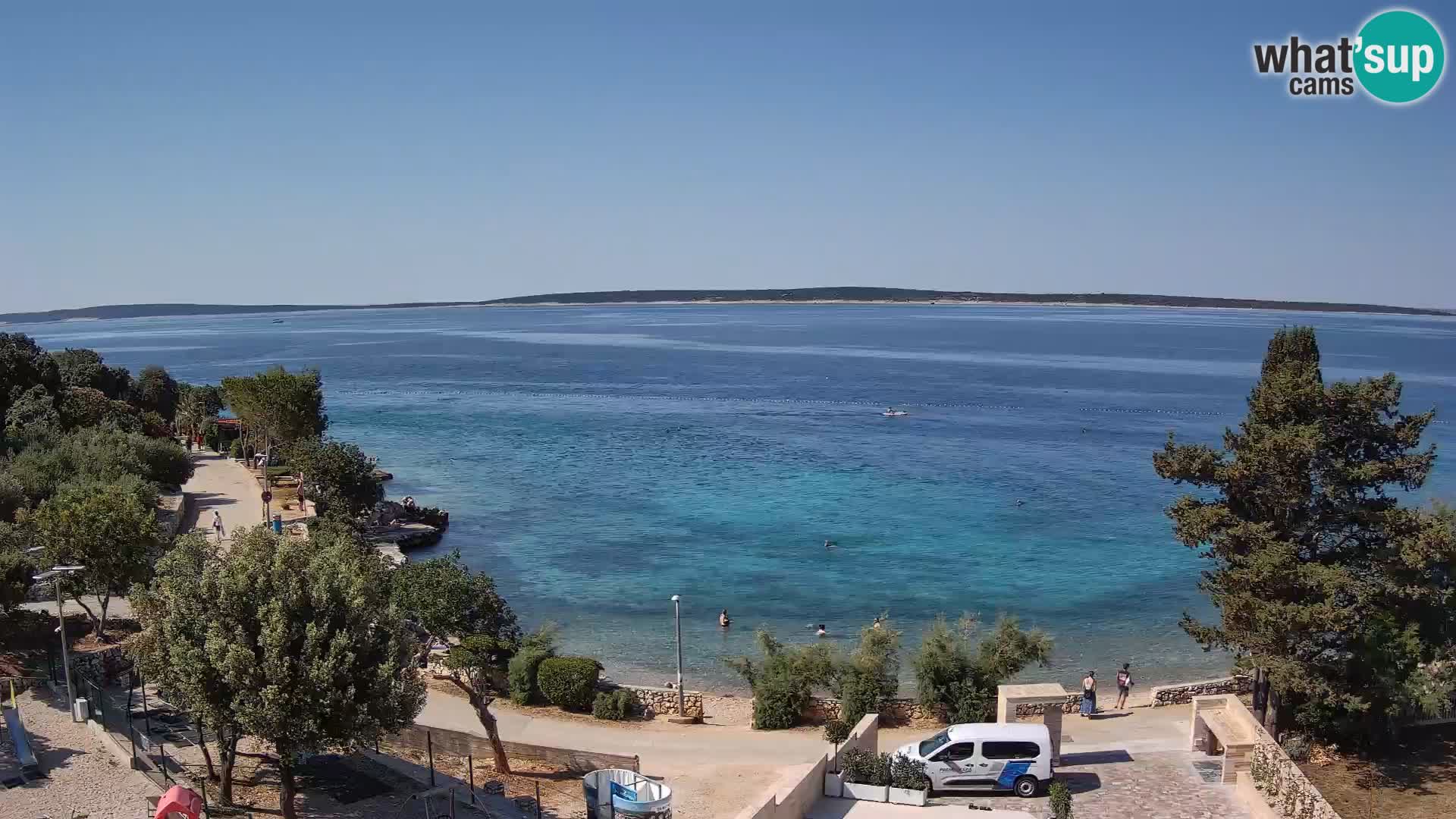 Webcam Plage Male Mandre – Vue en direct depuis l’île de Pag