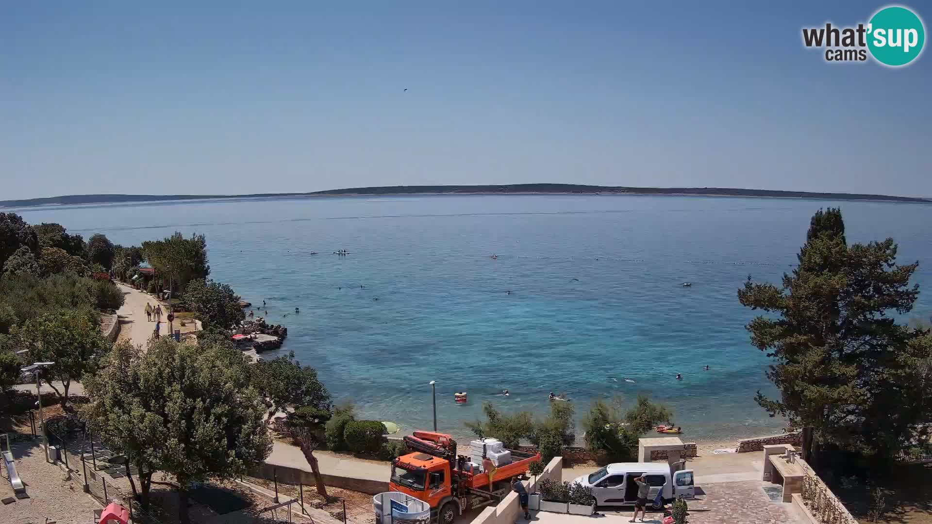 Webcam Strand Male Mandre – Liveblick von der Insel Pag