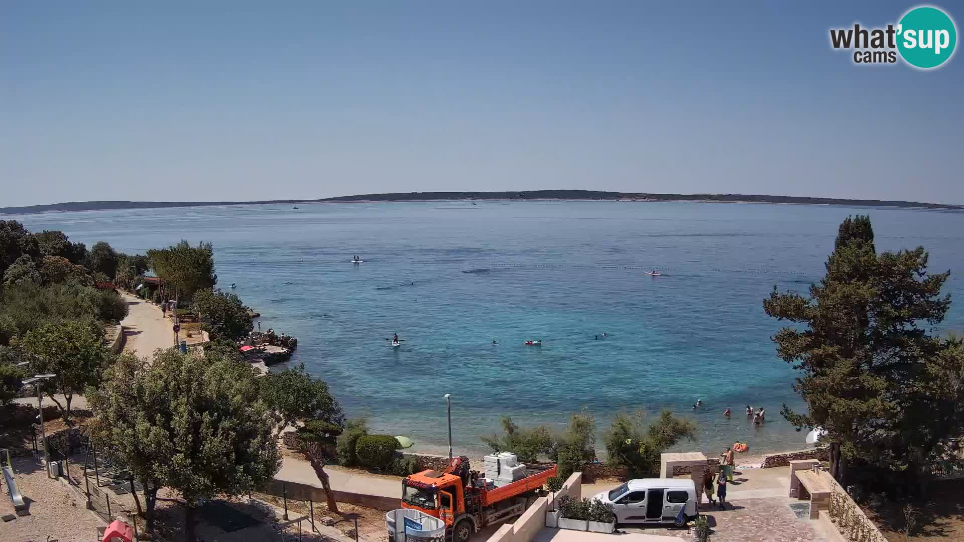 Web kamera Plaža Male Mandre – Pogled uživo s otoka Paga